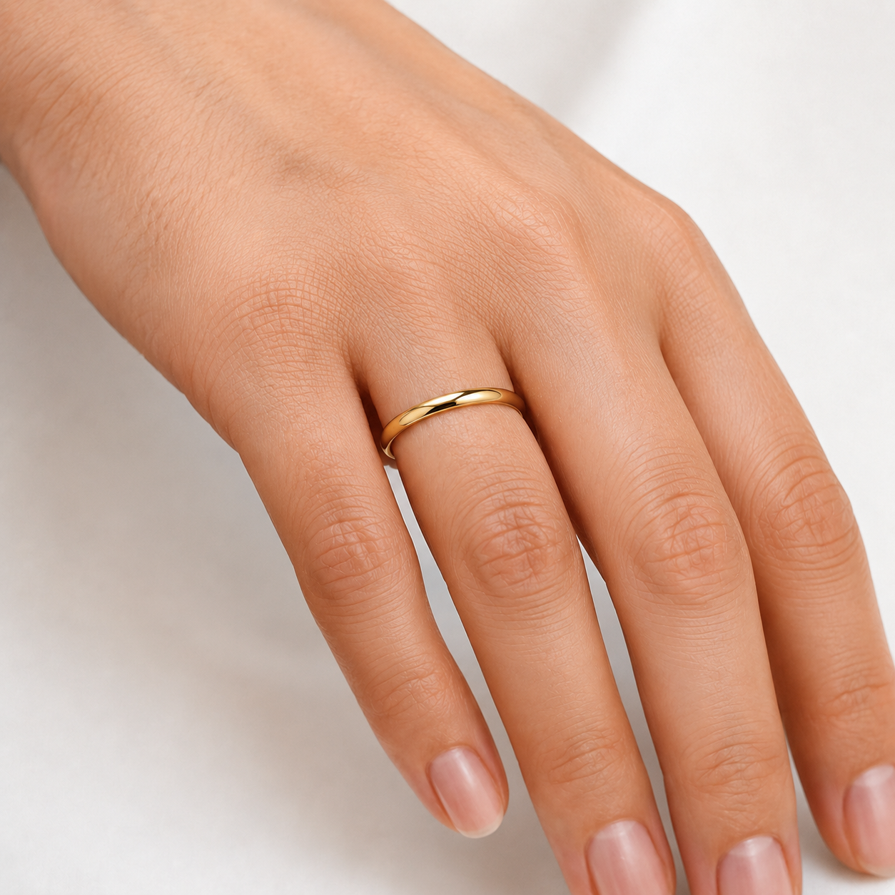 Alianza Media Caña 3.00mm — Oro 18k