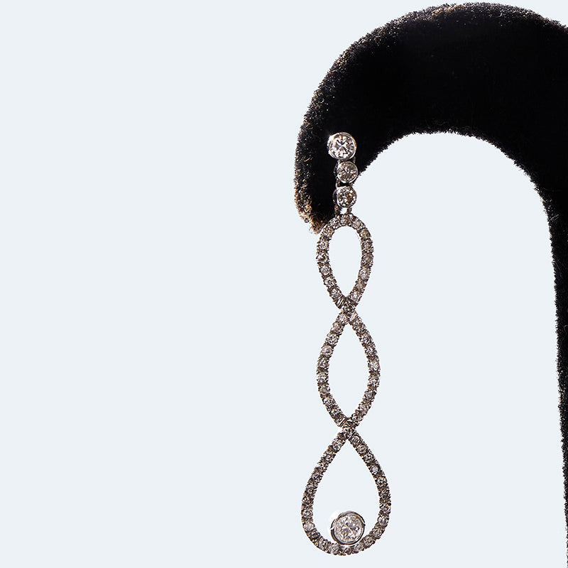 Long Platinum and Diamond Hoops