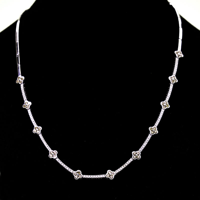 White Gold Necklace, Fancy Diamonds and Brilliants
