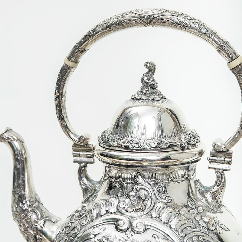 Grand German Silver Tea Set, Circa 1900