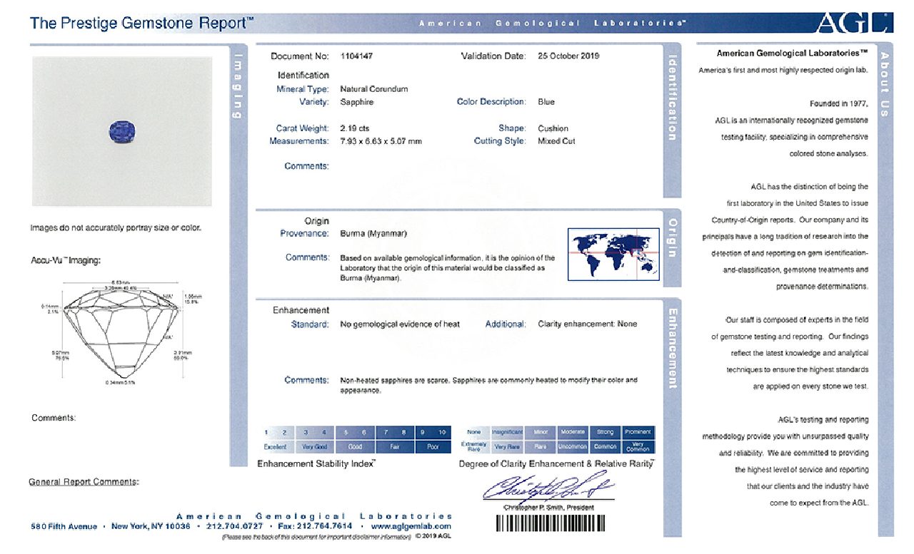 Anillo Lady Di: Increíble Zafiro Natural de Burma decorado de Brillantes