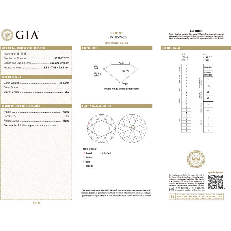 18k White Gold Solitaire with 1.15ct GIA Diamond