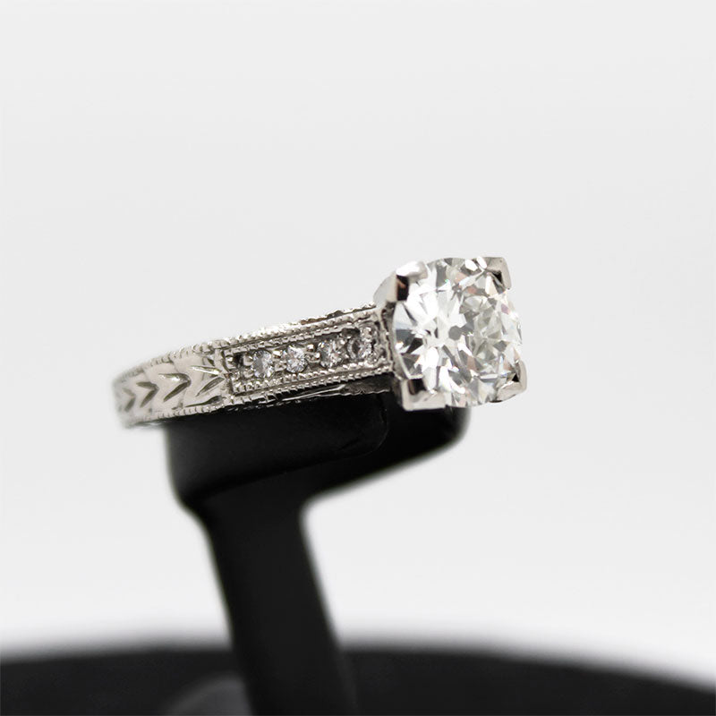 18k White Gold Solitaire with 1.15ct GIA Diamond