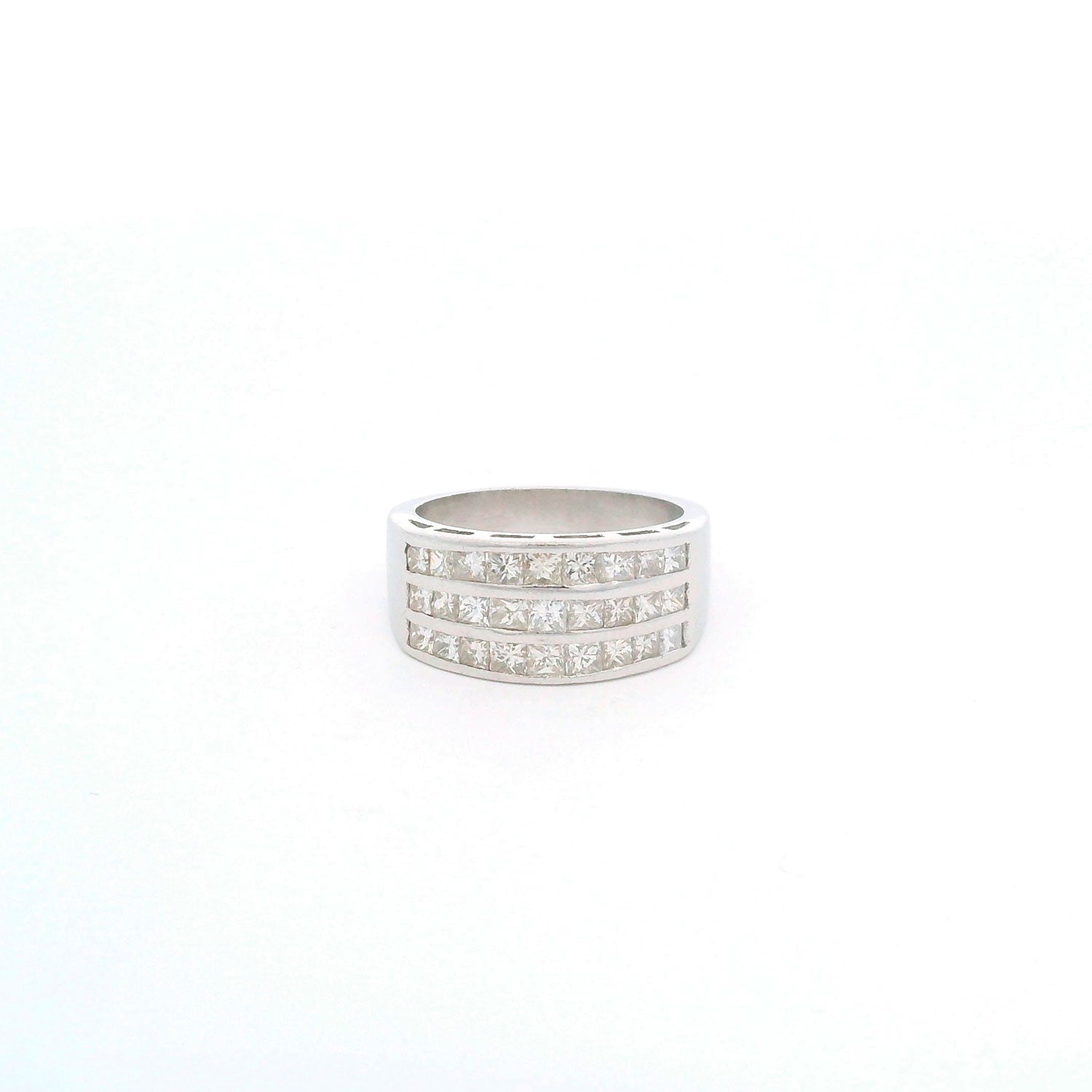 Anillo triple de Oro Blanco con Brillantes 2ct
