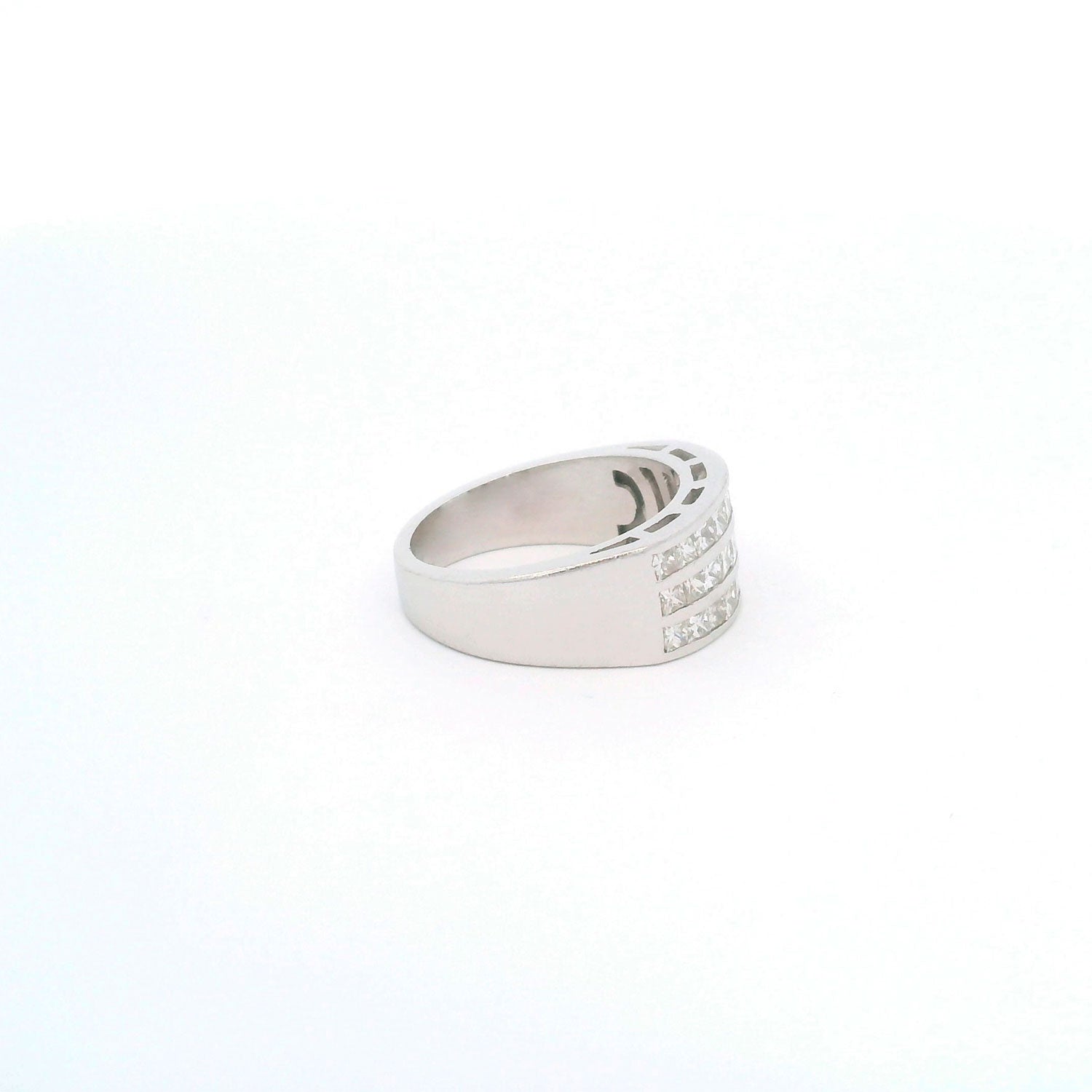 Anillo triple de Oro Blanco con Brillantes 2ct