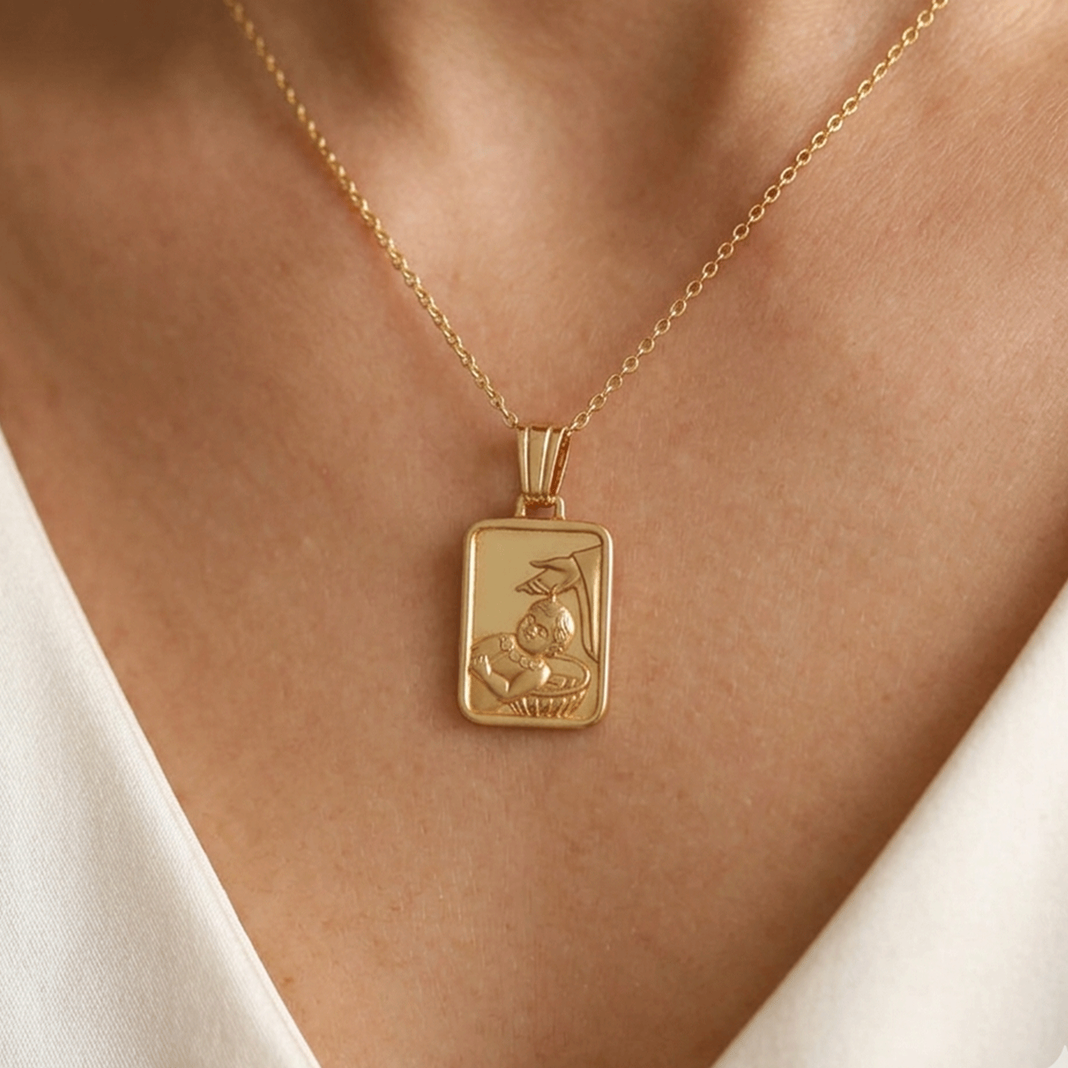 Medalla del Bautismo Don de Dios en Oro 18k