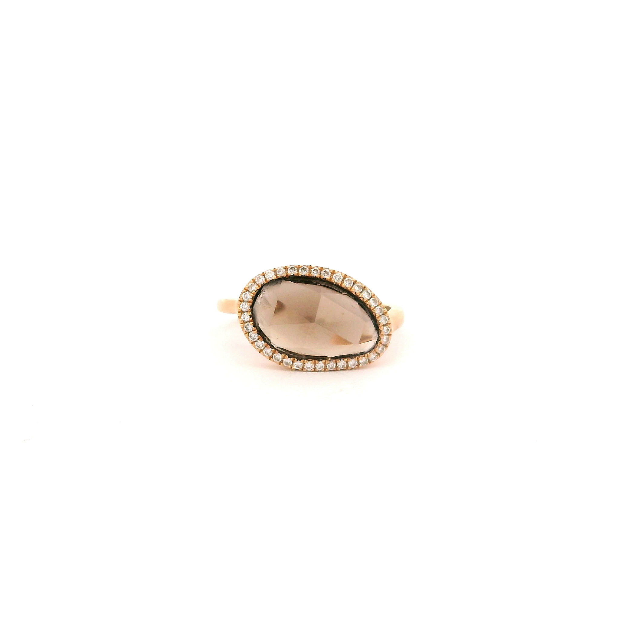 Gold Ring with Topaz and Diamonds