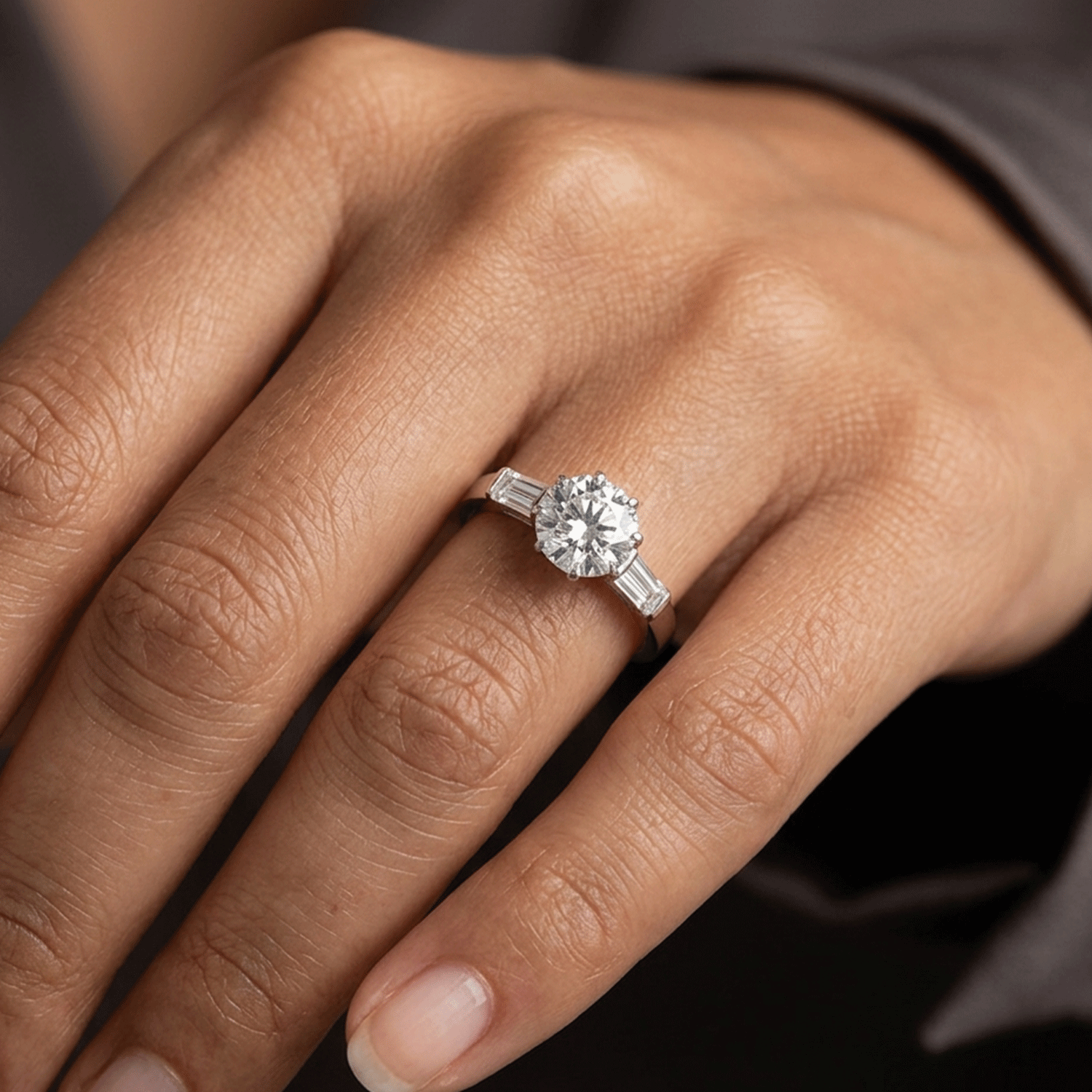 Solitario Platino con Brillante Color D de 1.14ct GIA
