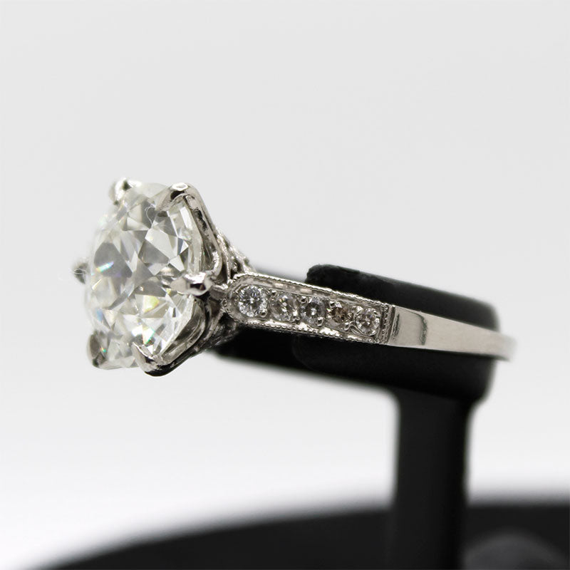 Platinum Solitaire with Diamond 4.12ct L SI2 GIA