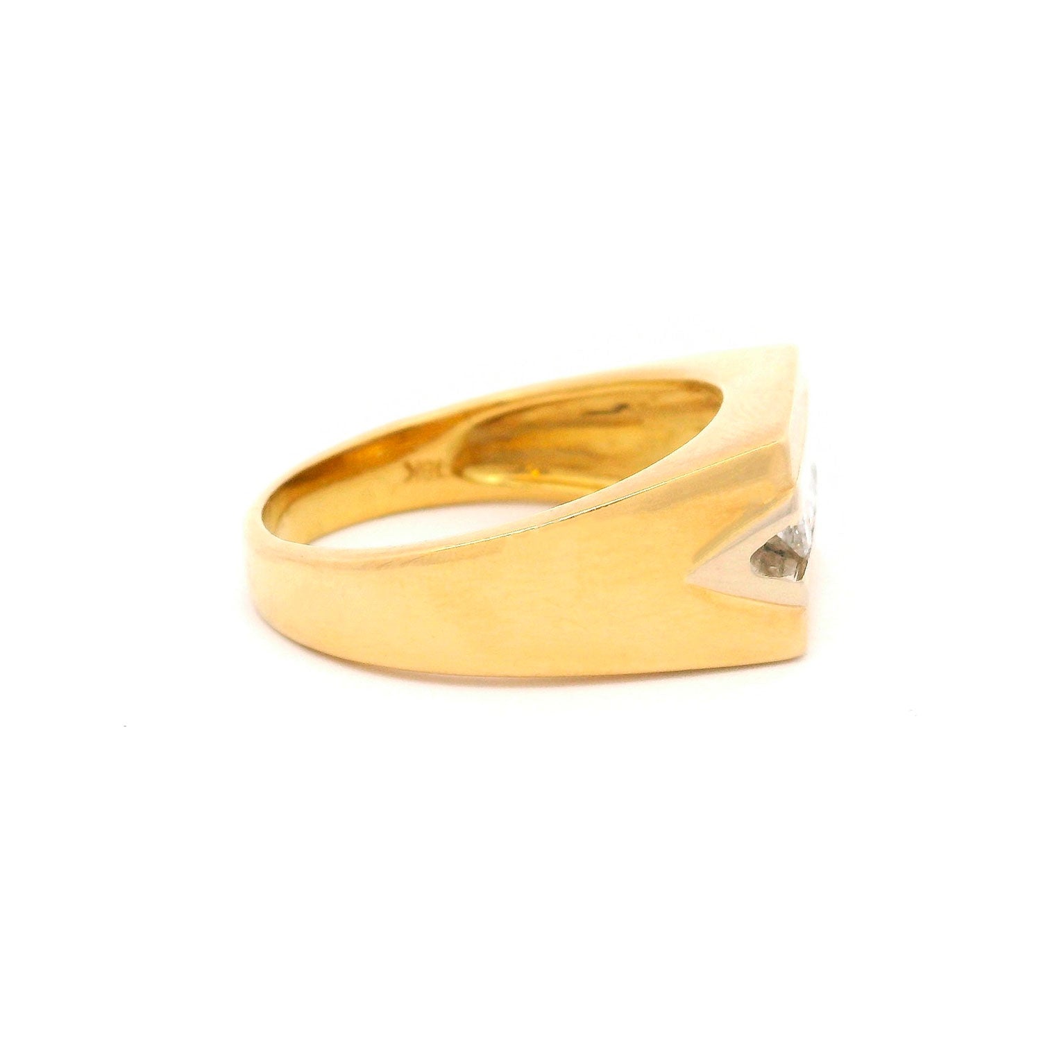 Gold and Diamond Carre Ring
