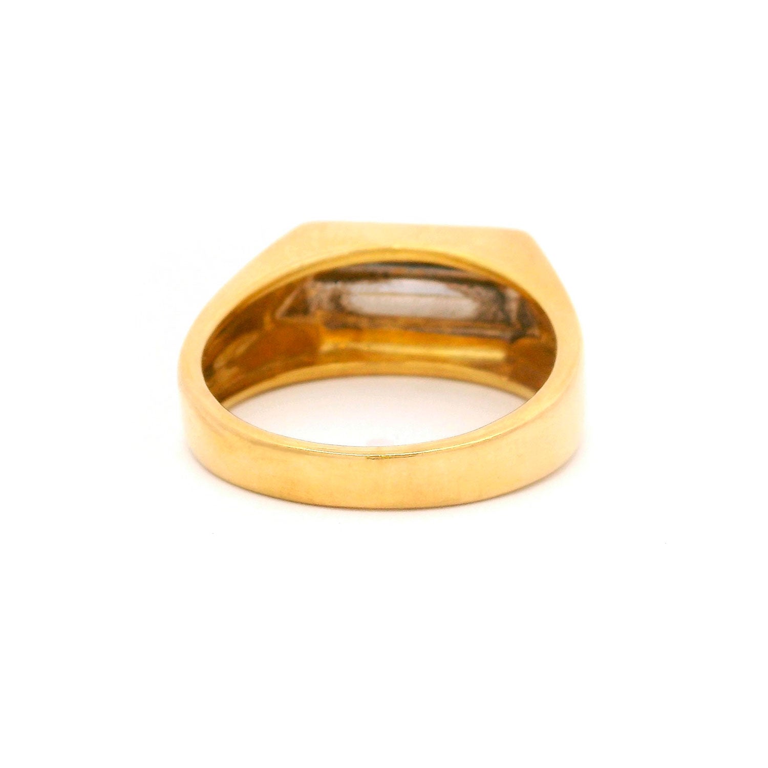 Gold and Diamond Carre Ring