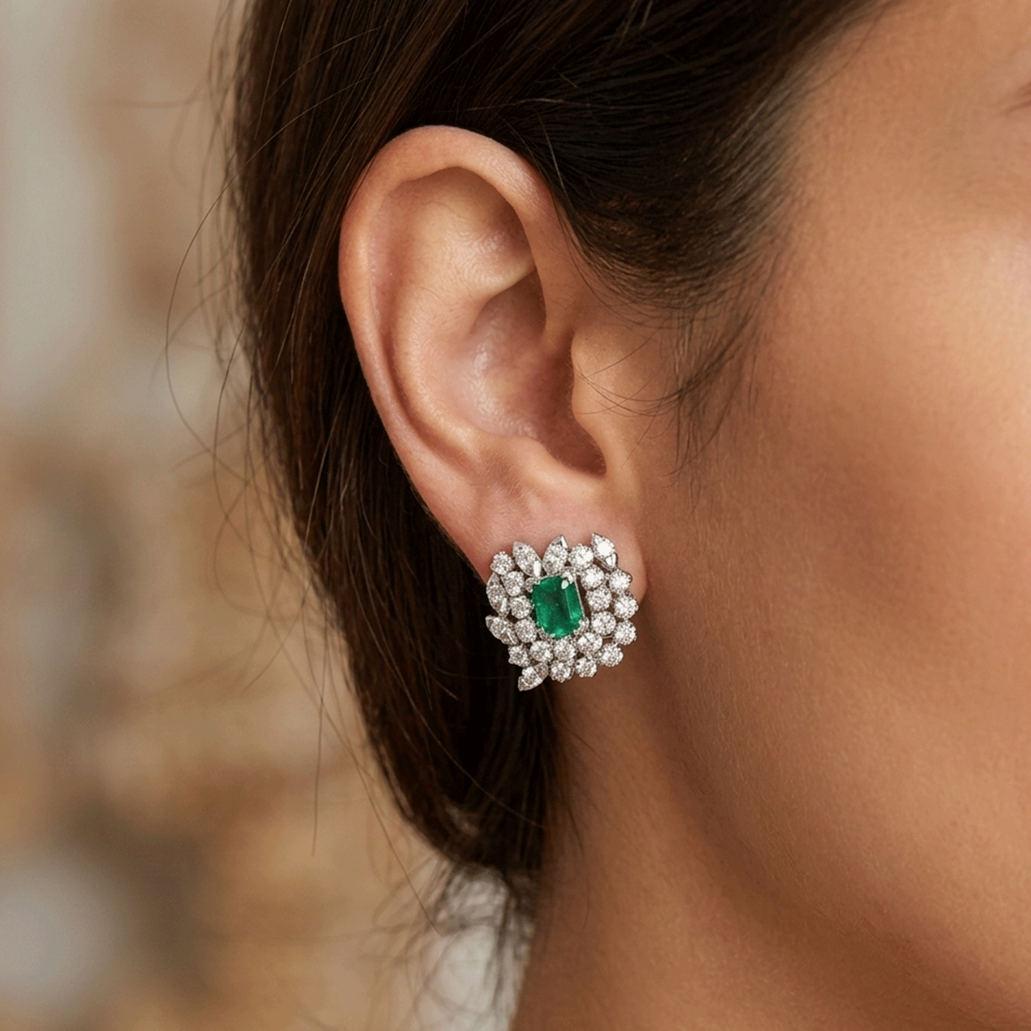 Caravans of Brilliant White Gold and Emeralds