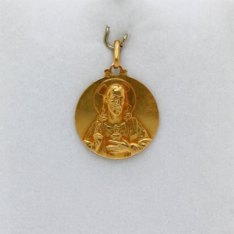 Medalla del Sagrado Corazón de Jesús en Oro 18k