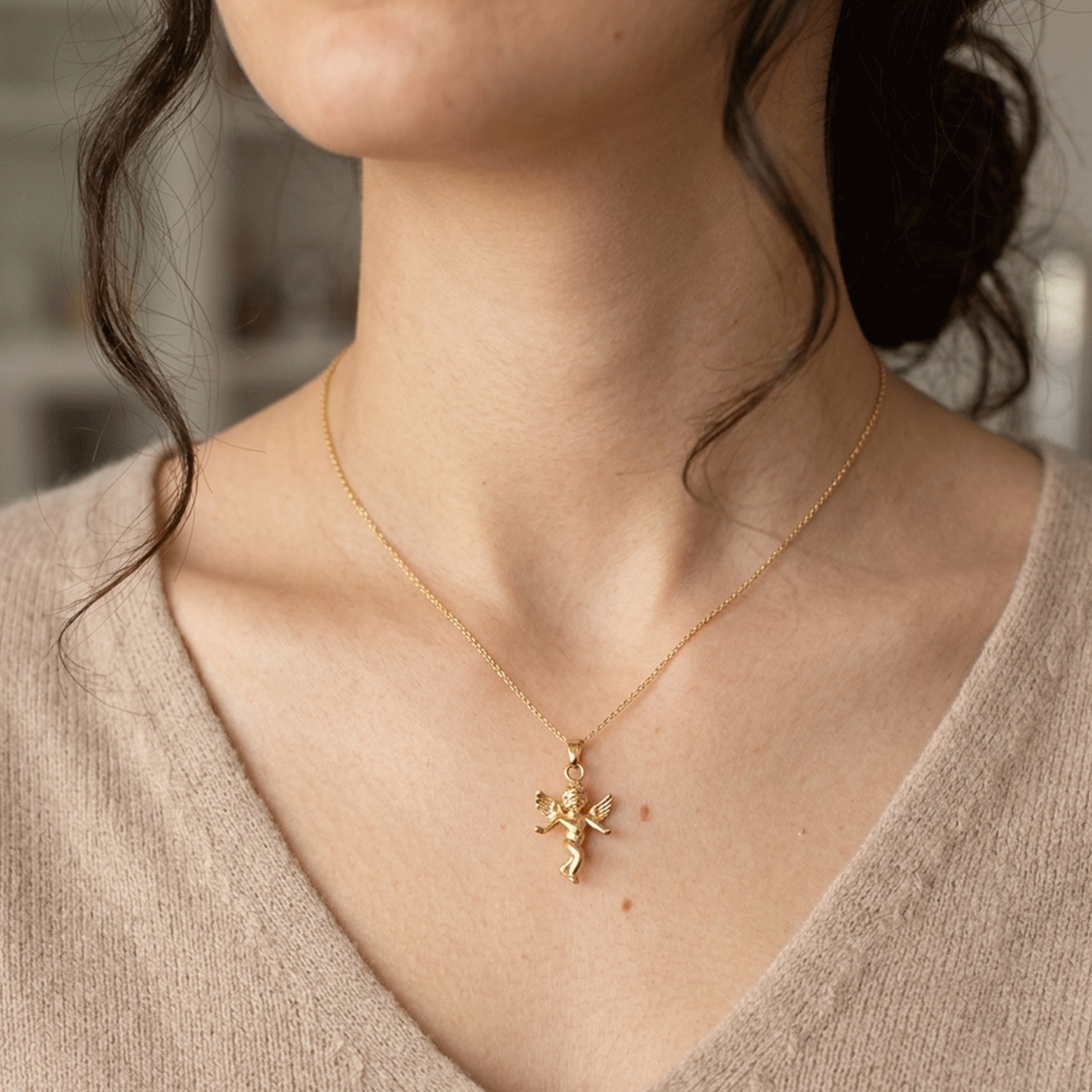 Dije del Ángel de la Guarda en Oro 18k