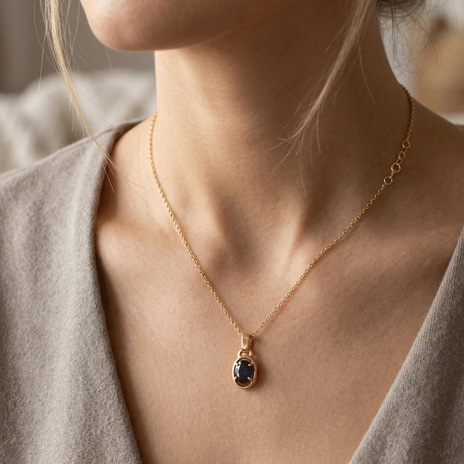 Dije de Oro 18k y Zafiro