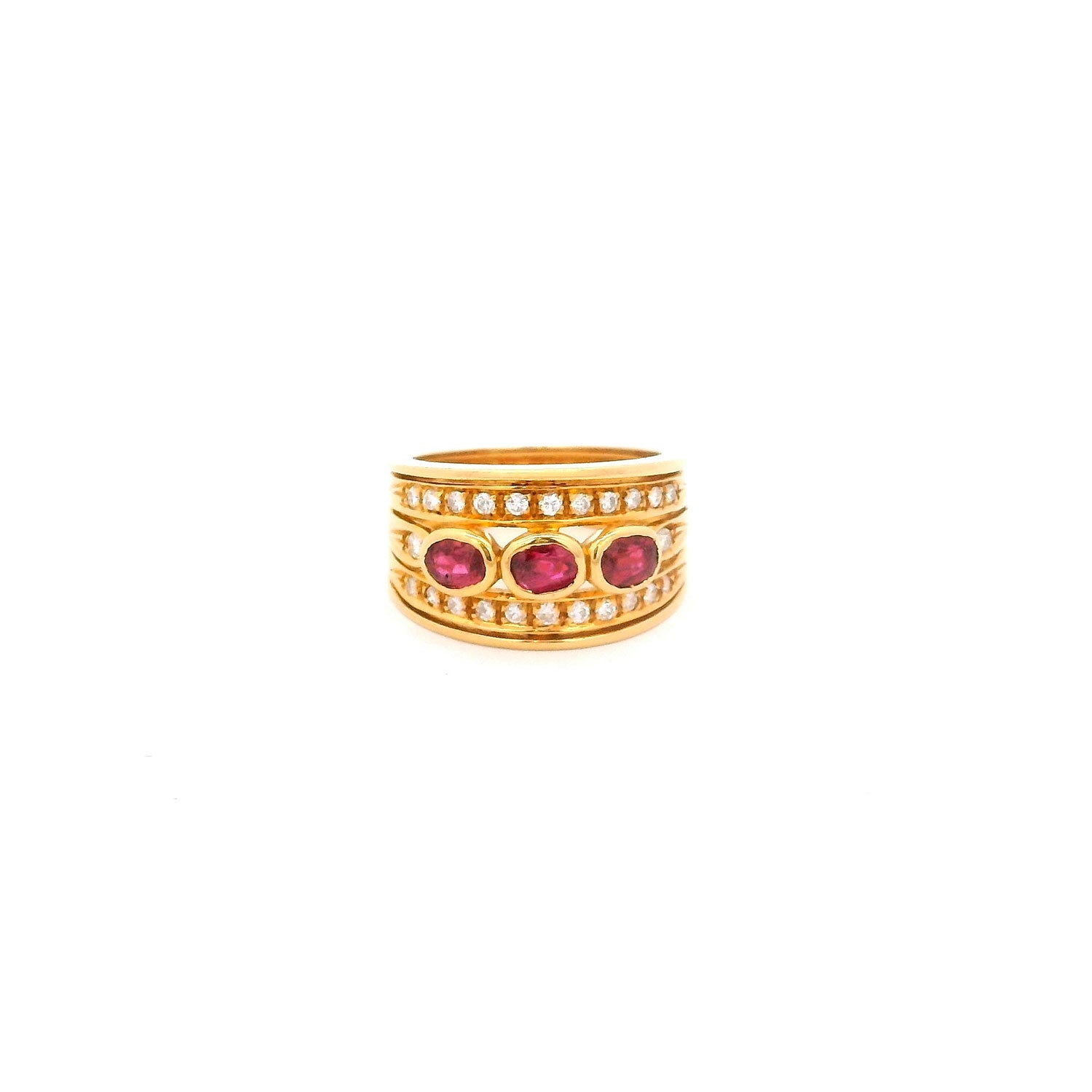 Anillo de Oro con 0.50ct Brillantes y 1.20ct Rubíes