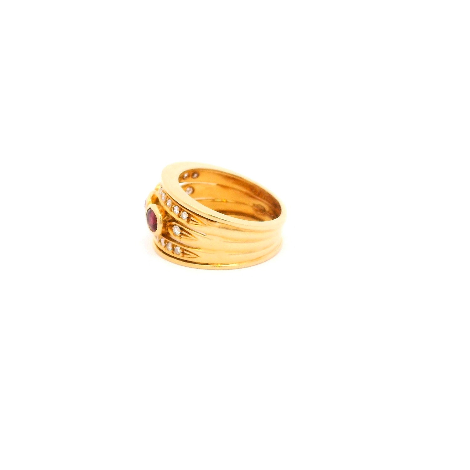 Anillo de Oro con 0.50ct Brillantes y 1.20ct Rubíes