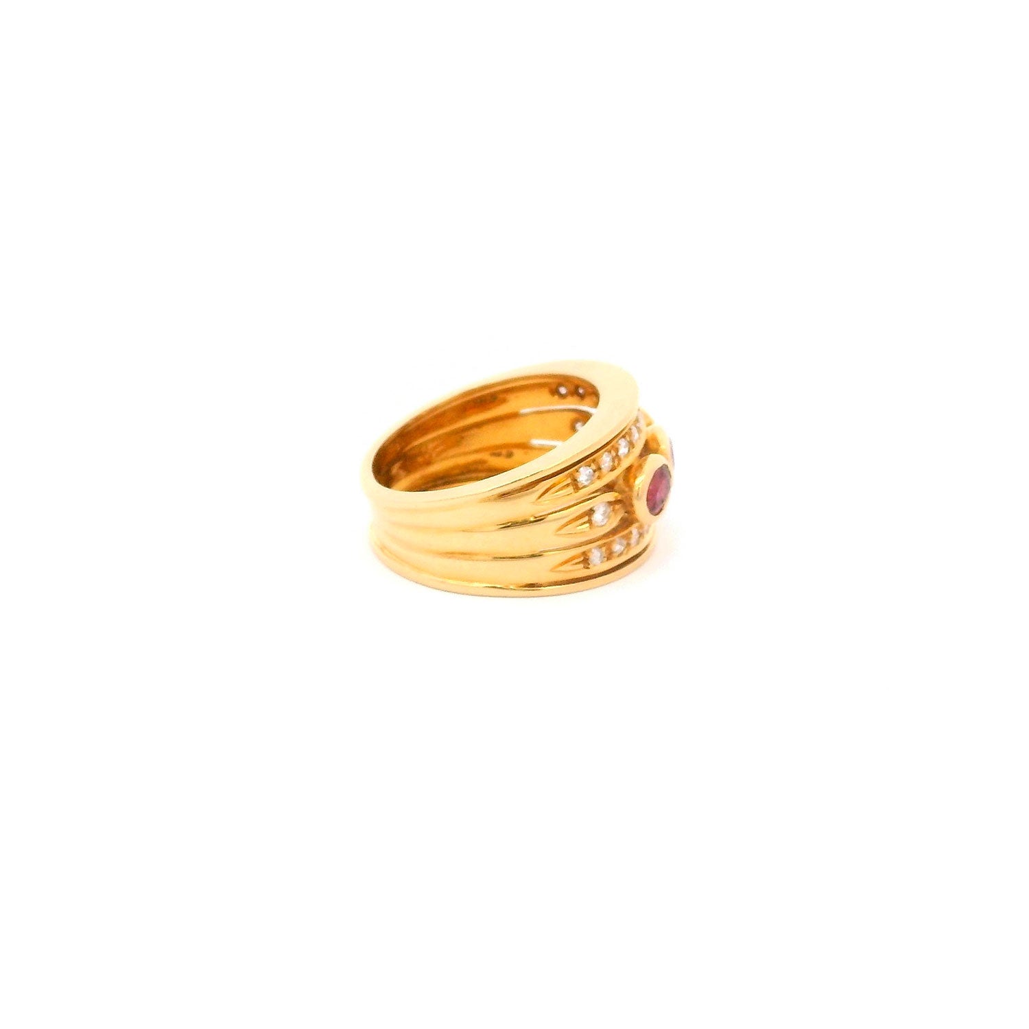 Anillo de Oro con 0.50ct Brillantes y 1.20ct Rubíes