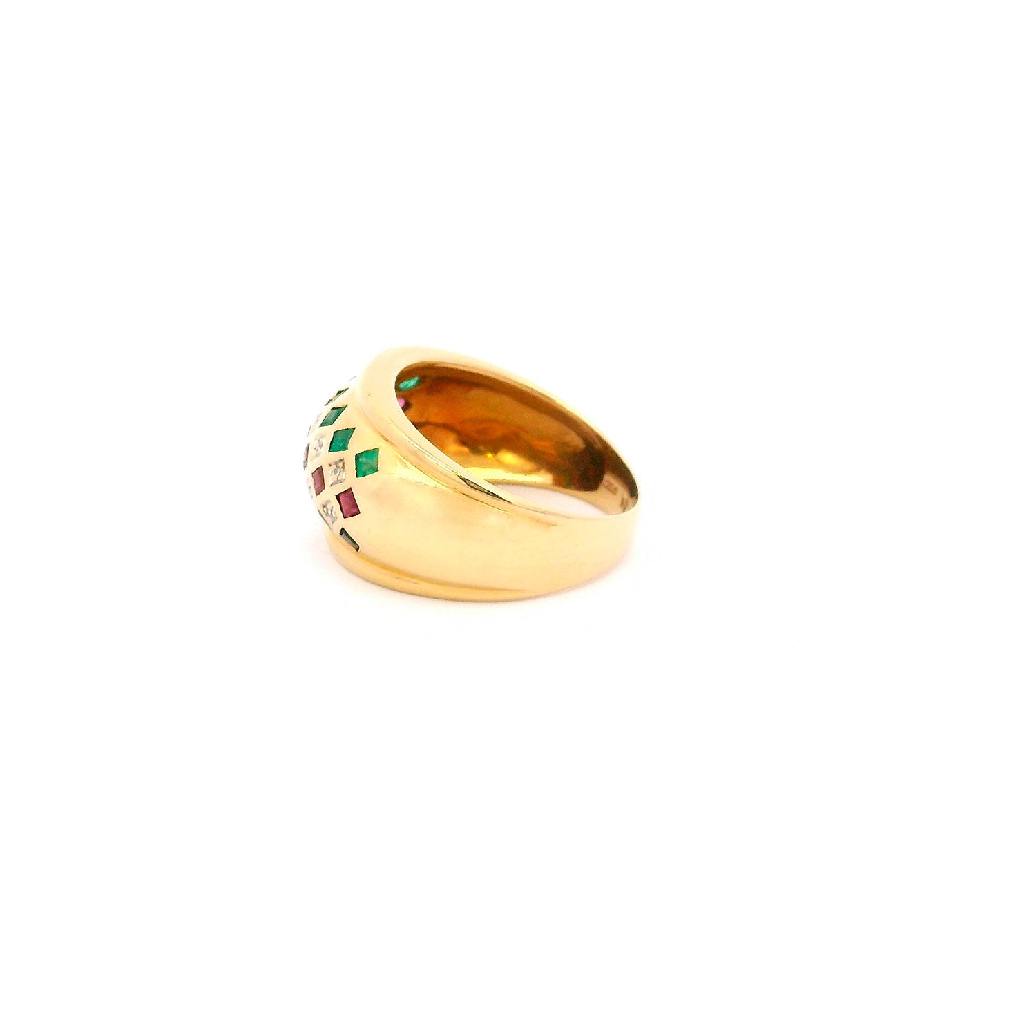 Anillo de Oro con Brillantes, Rubíes, Zafiros y Esmeraldas