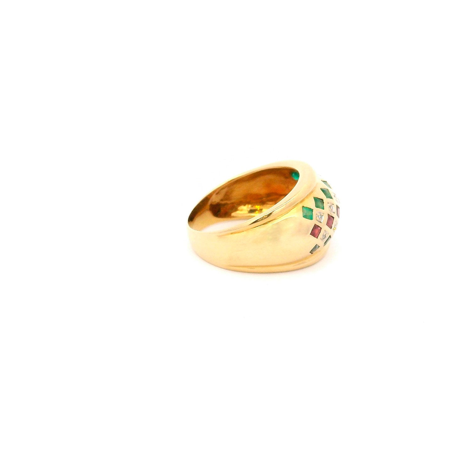 Anillo de Oro con Brillantes, Rubíes, Zafiros y Esmeraldas