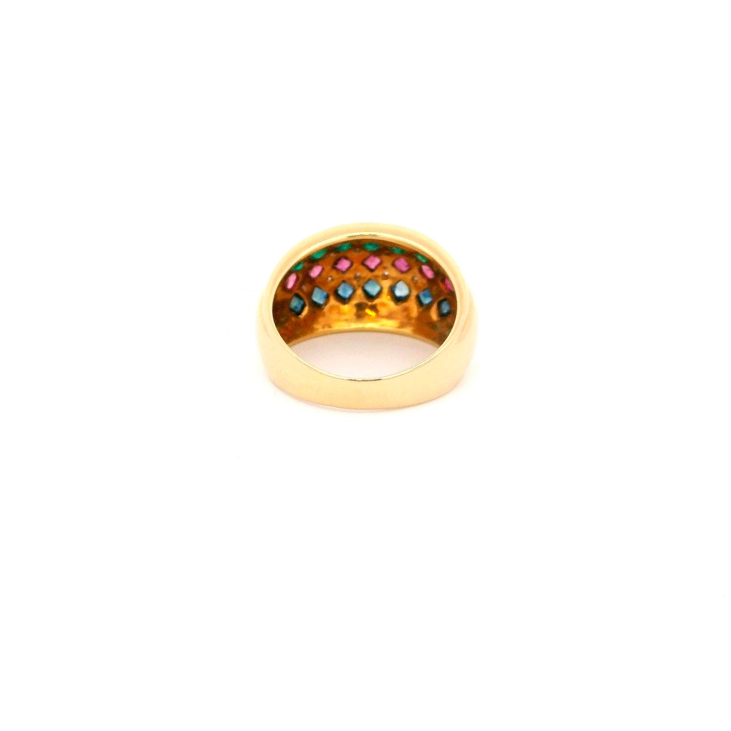 Anillo de Oro con Brillantes, Rubíes, Zafiros y Esmeraldas