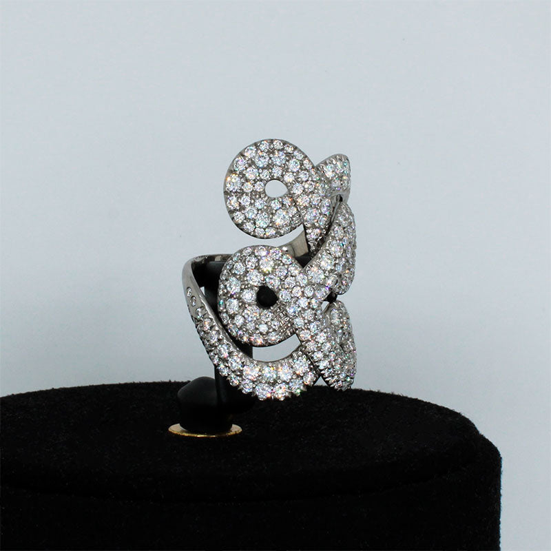 White Gold Ring with Dazzling 6.30ct Brilliant Cuts in 210 Stones