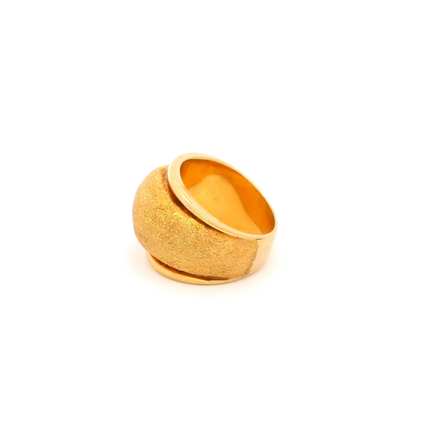 Wide Textured Gold Ring