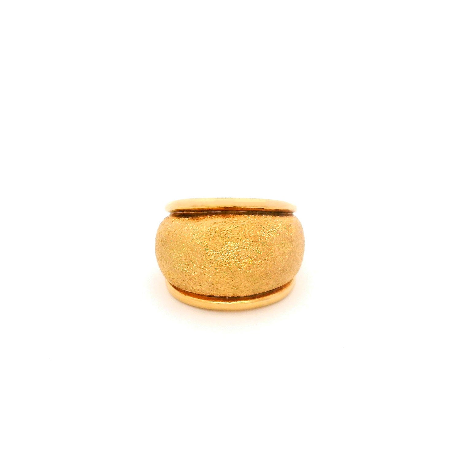 Wide Textured Gold Ring