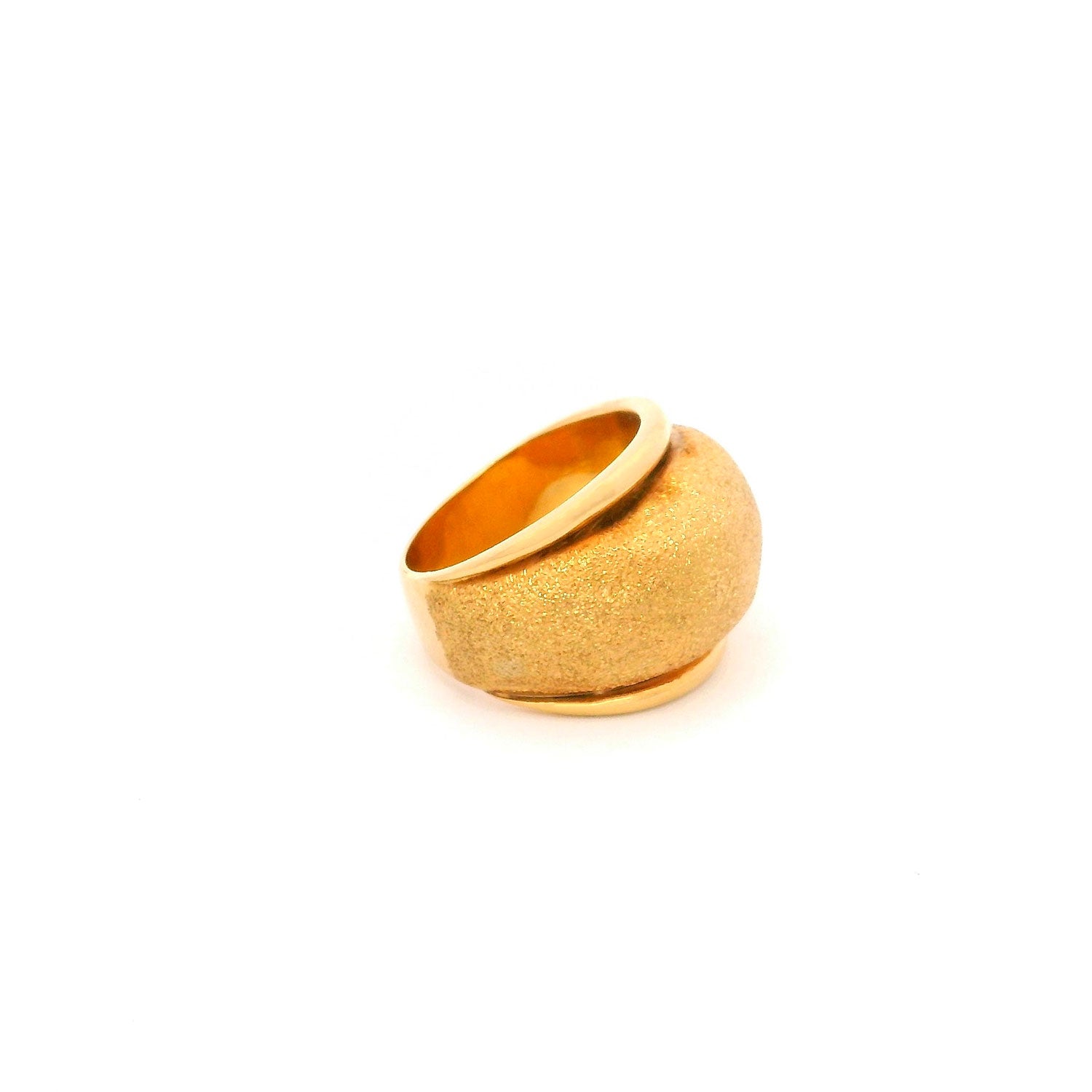 Wide Textured Gold Ring