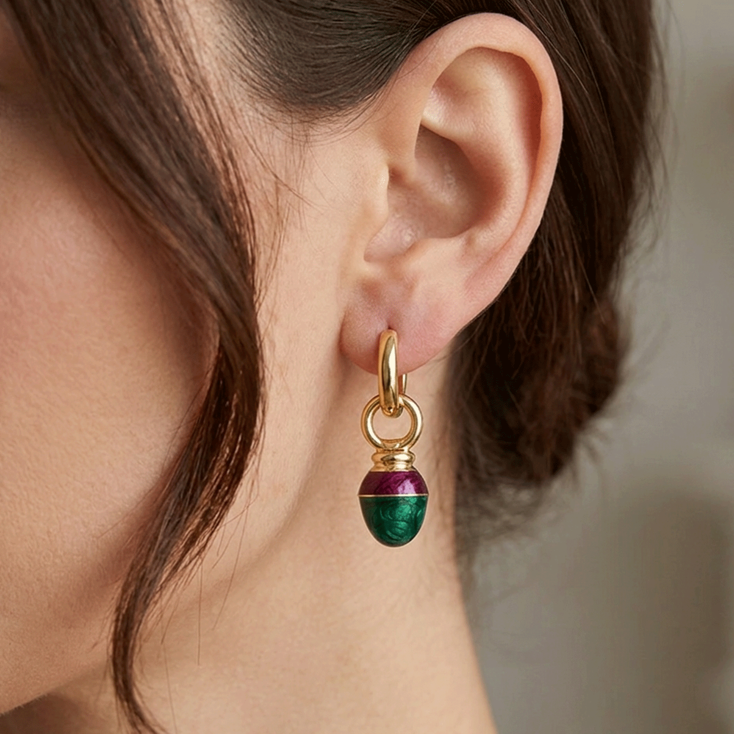 Aros de Oro con Esmalte