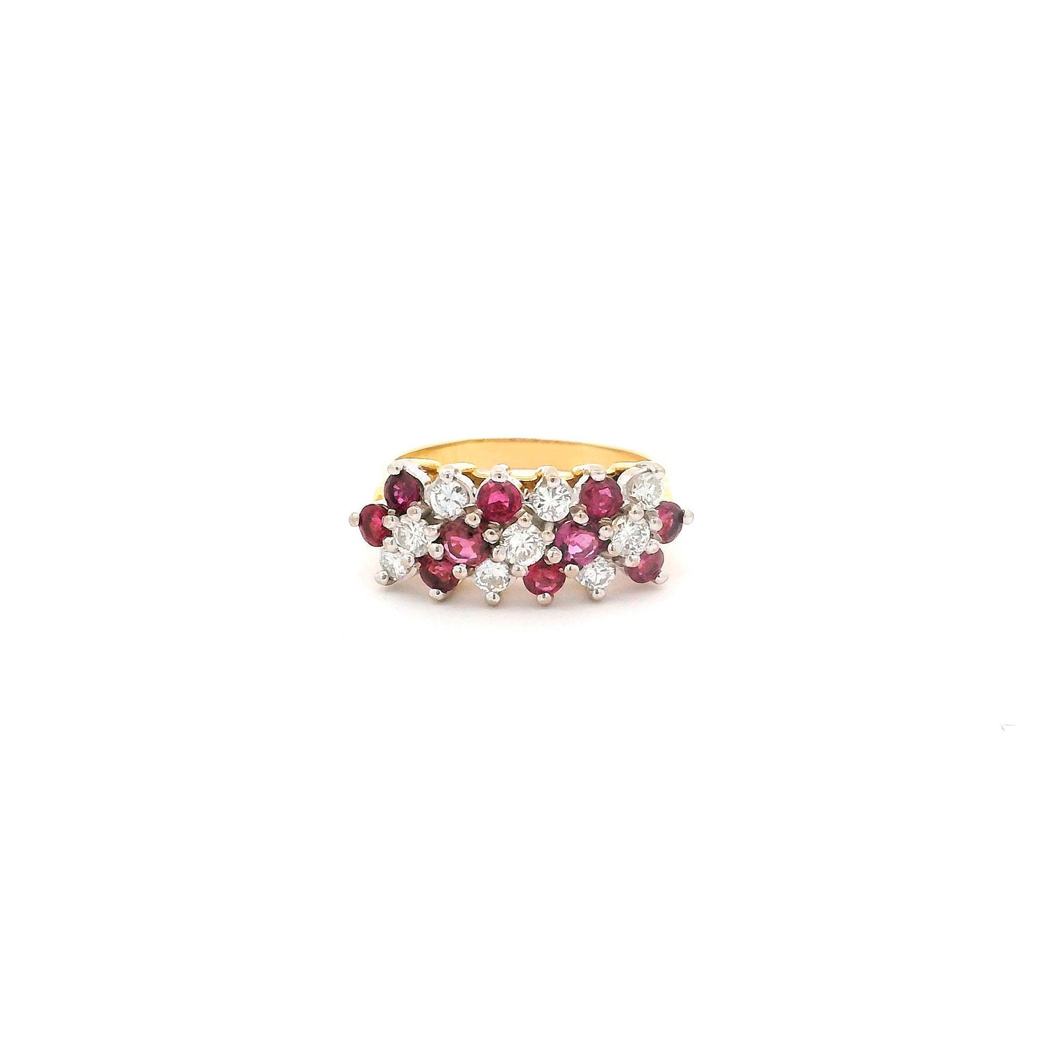 Anillo de Oro con 0.81ct Brillantes y 1.16ct Rubíes