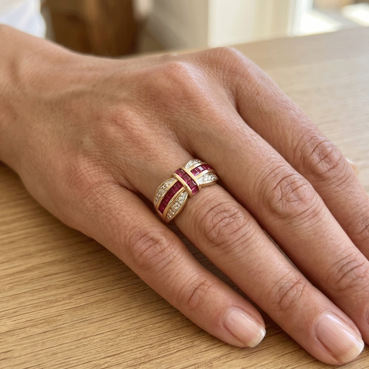 Gold Ring with Rubies and Diamonds