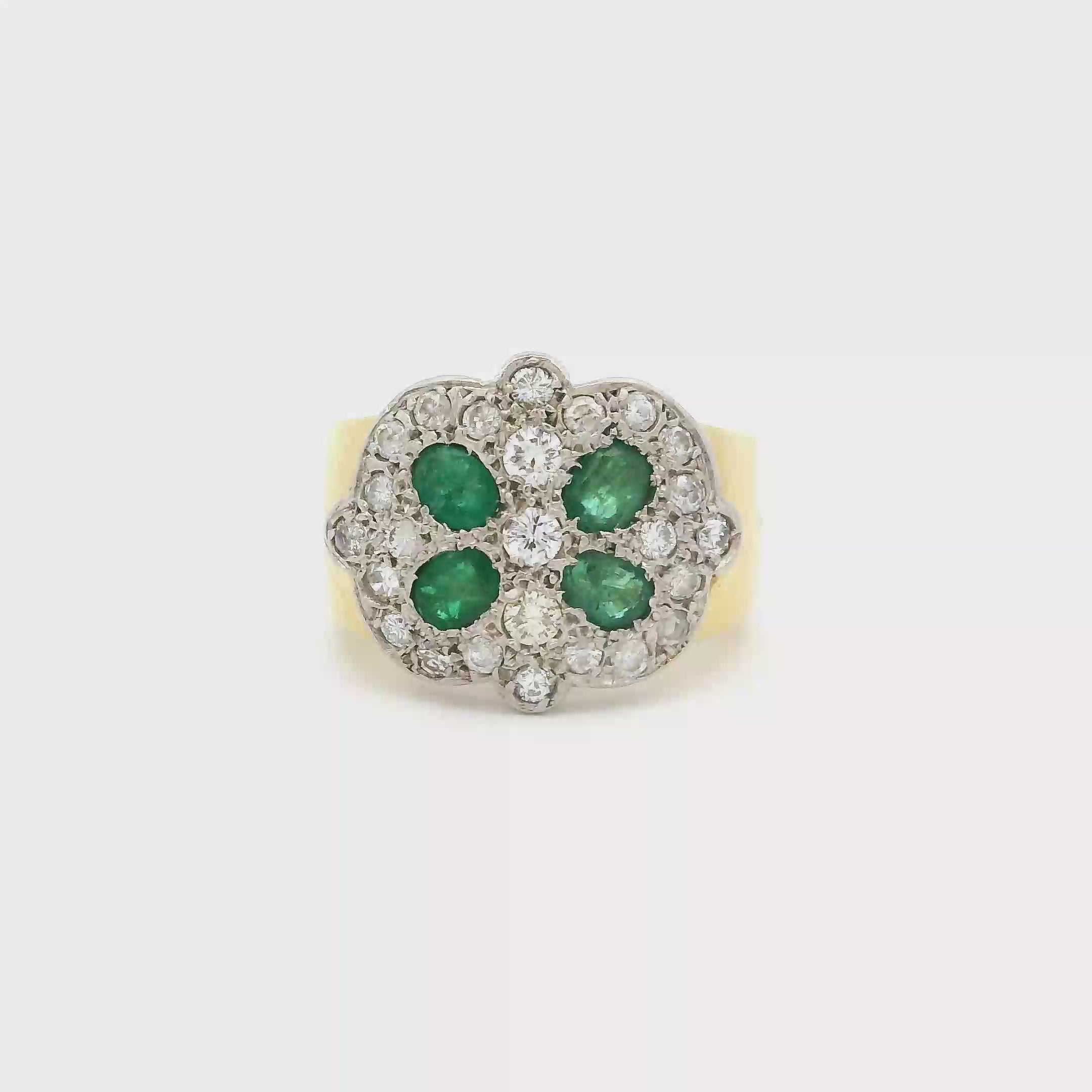 Anillo de oro amarillo y oro blanco