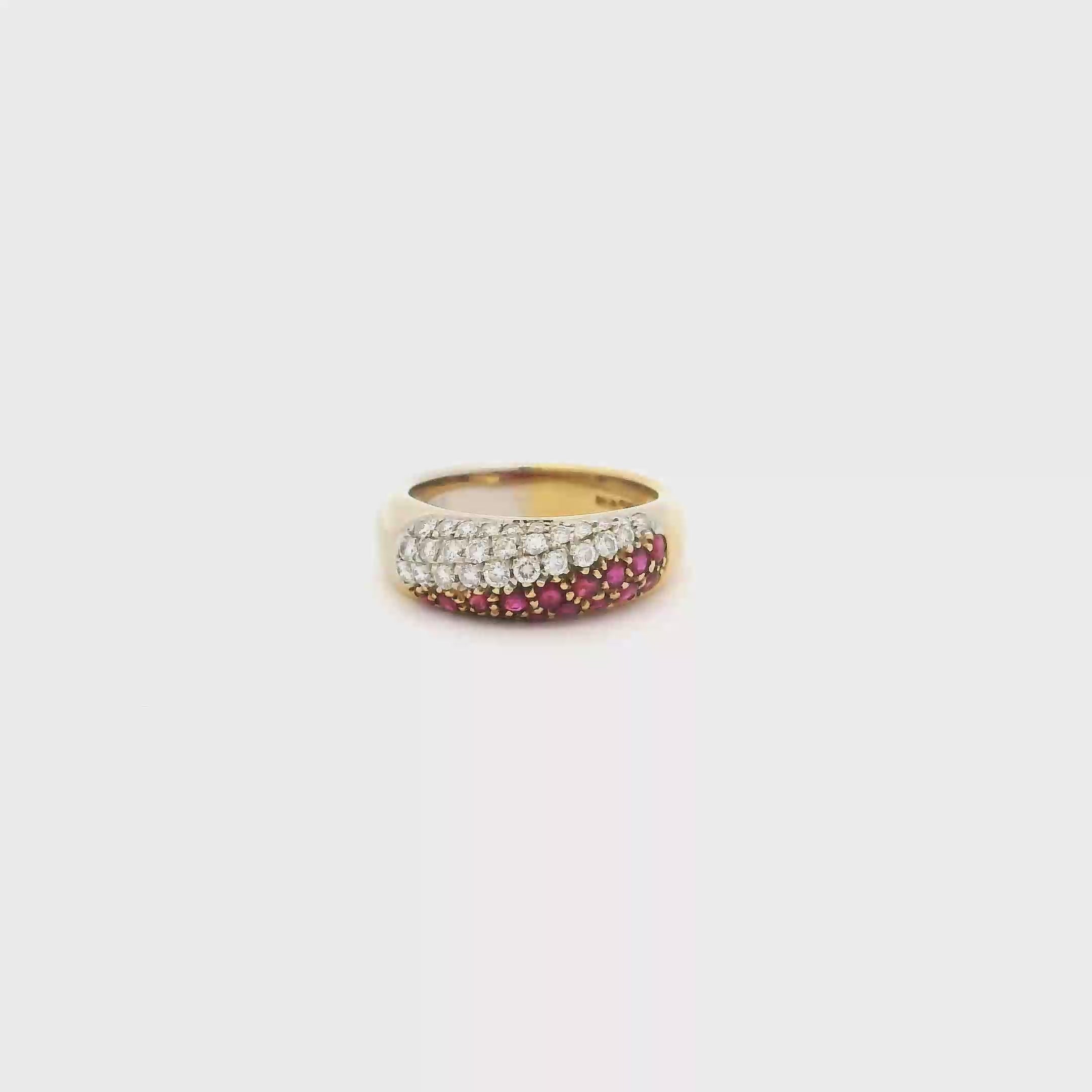 Anillo de oro amarillo y blanco