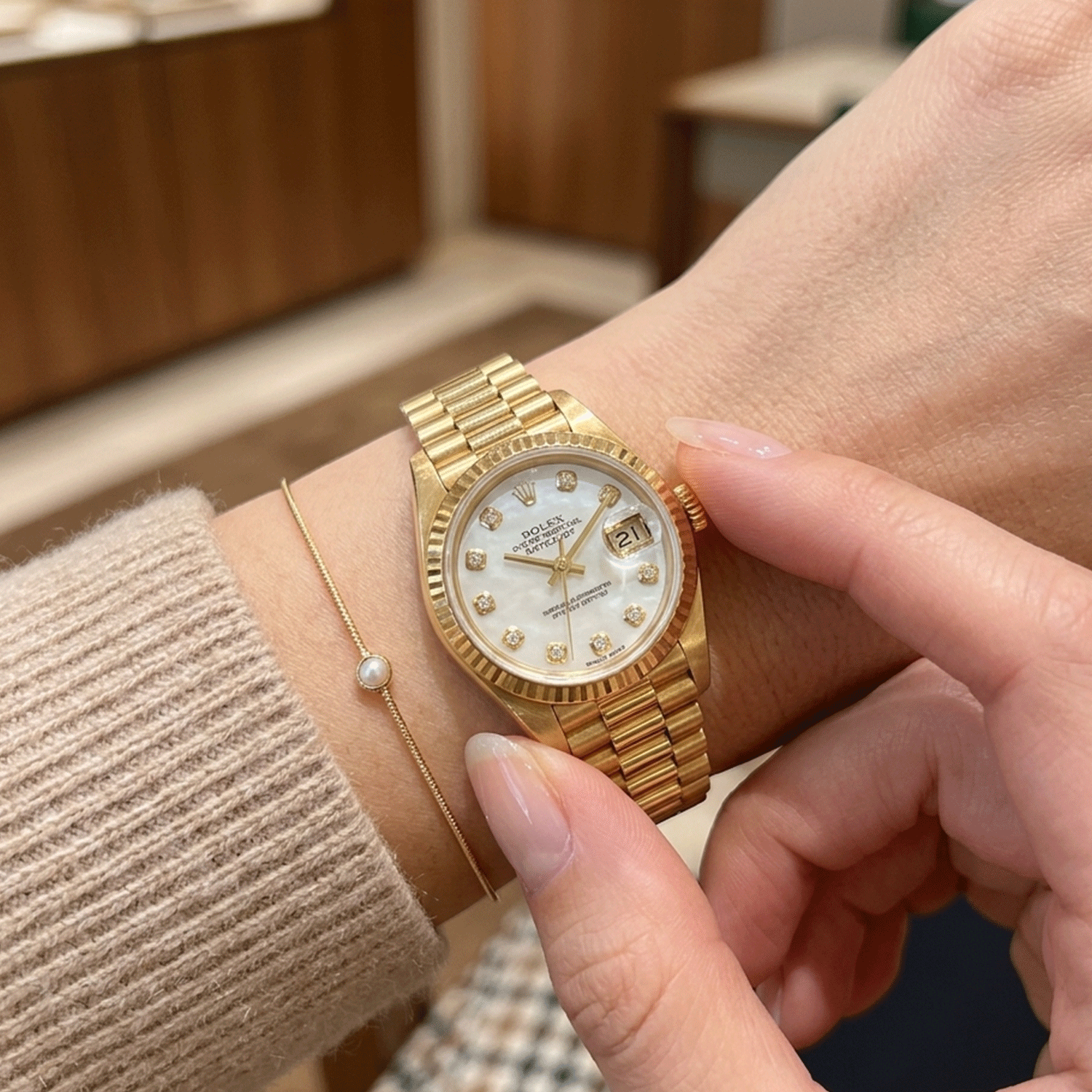Rolex Oyster Perpetual "Presidente" Ladie's Datejust 26mm Oro 18k