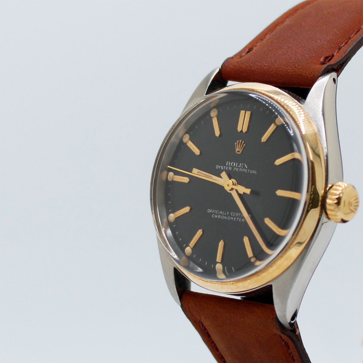 Rolex Oyster Perpetual Steel and Gold Black Dial 34mm