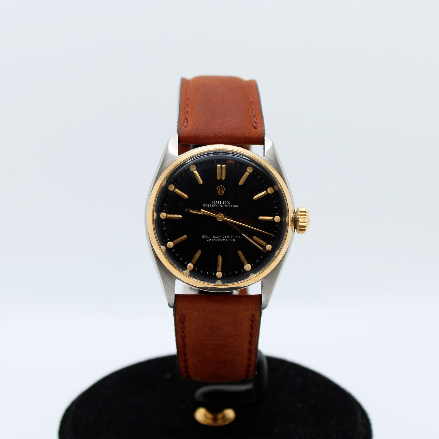 Rolex Oyster Perpetual Steel and gold black dial 34mm La Fontaine