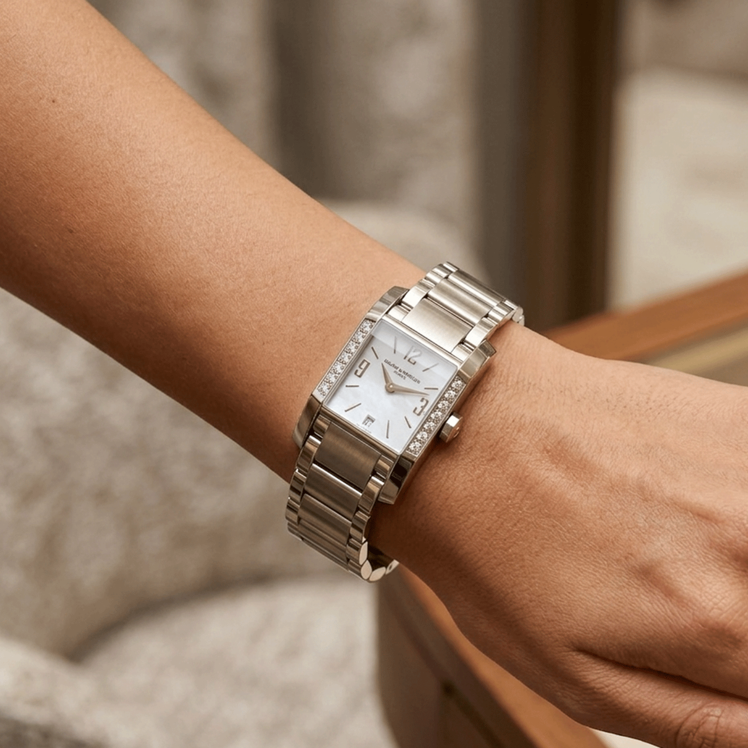 Baume Mercier Hampton de Acero con Brillantes
