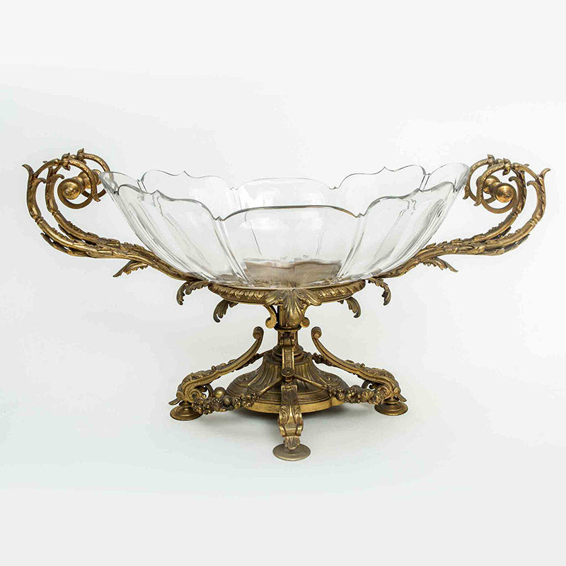 Centro de Mesa en Cristal de Baccarat y Bronce Ormolu, Circa 1890