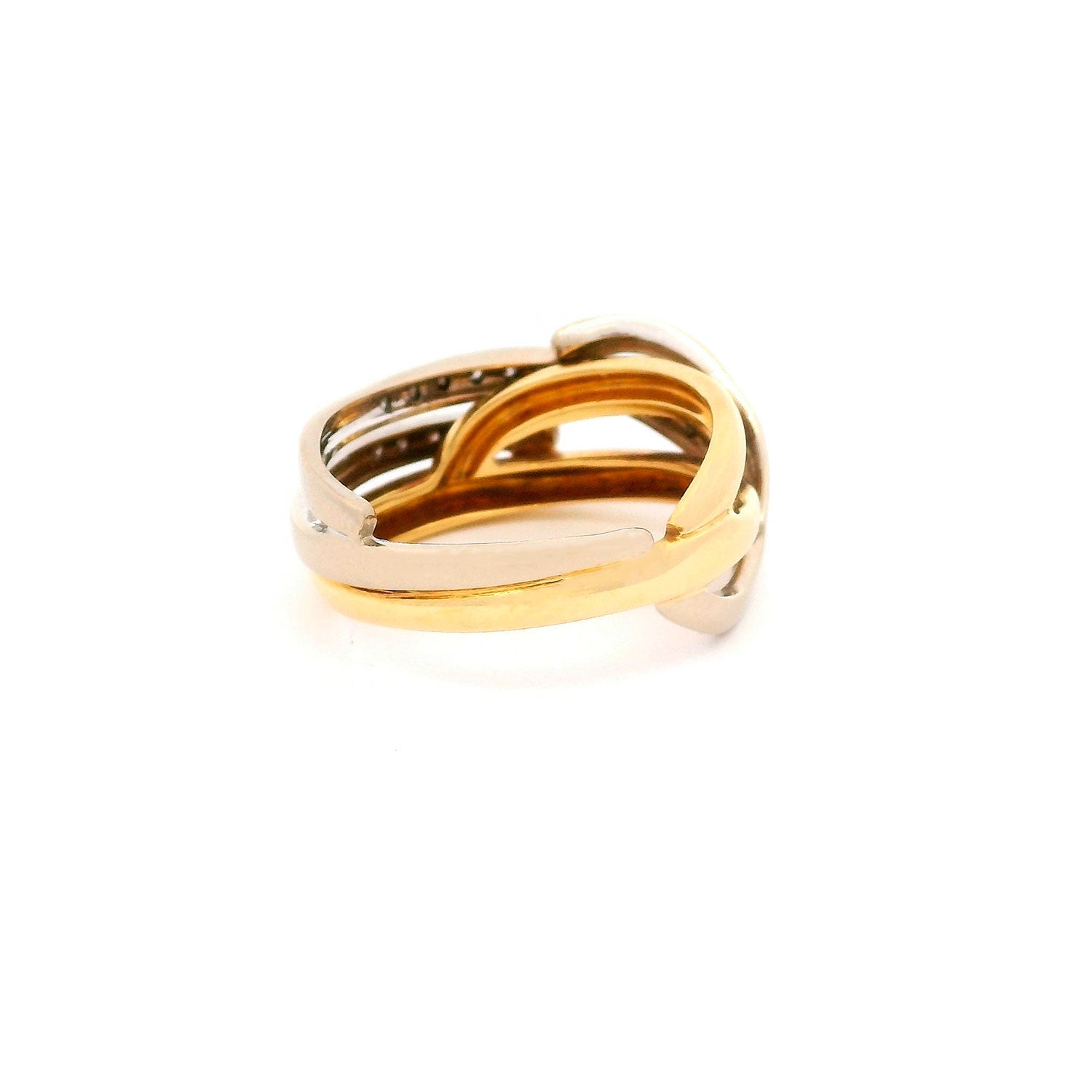 Anillo de Oro Amarillo y Oro Blanco 18k con 0.25ct de Brillantes