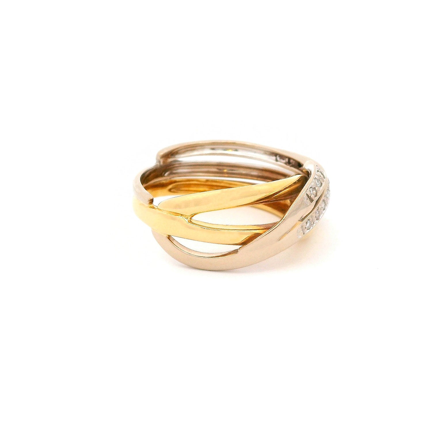 Anillo de Oro Amarillo y Oro Blanco 18k con 0.25ct de Brillantes