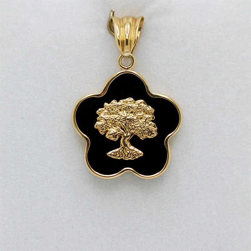 Dije del Árbol de la Vida en Oro 18k y Ónix