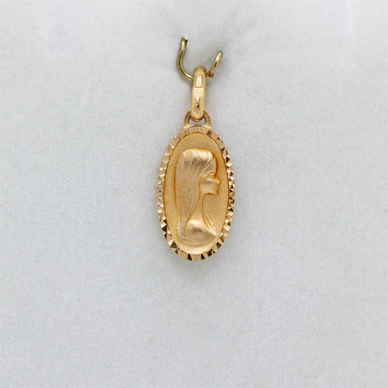 Dije de la Virgen María en Oro 18k