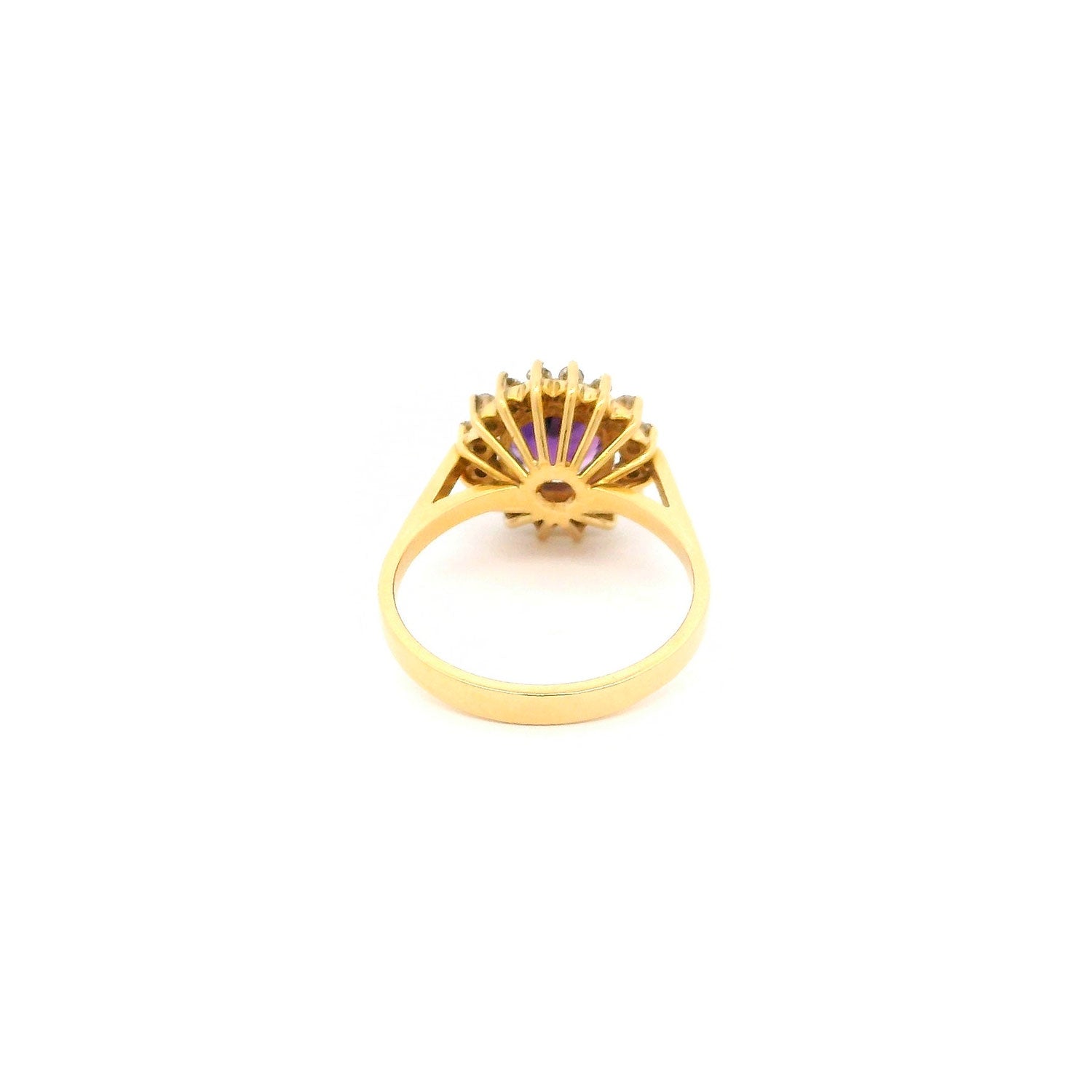 Anillo de Oro 18k con Brillantes y Amatistas