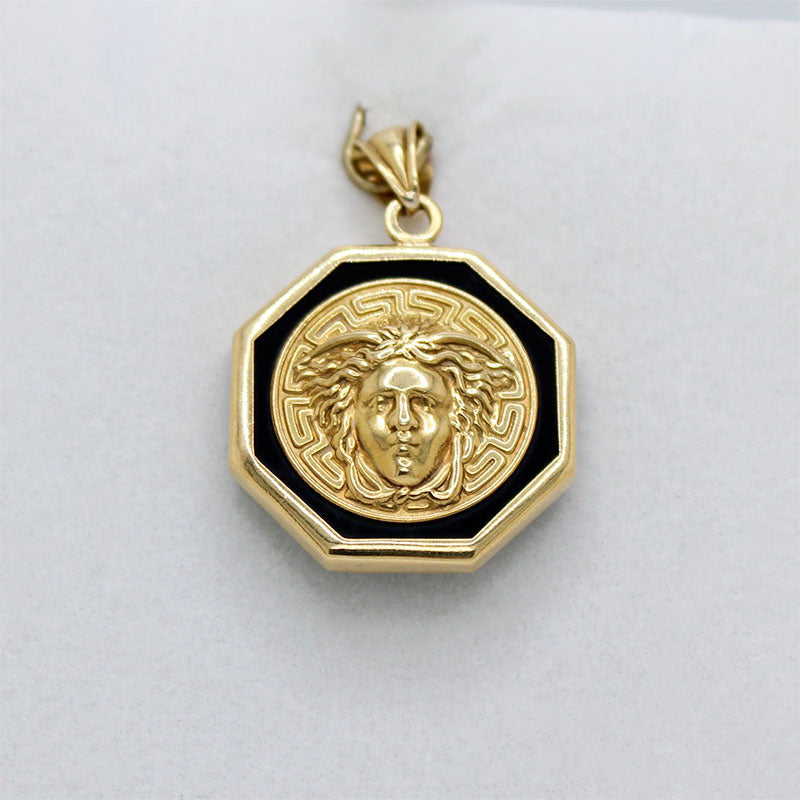 Medalla de Medusa en Oro 18k y Ónix