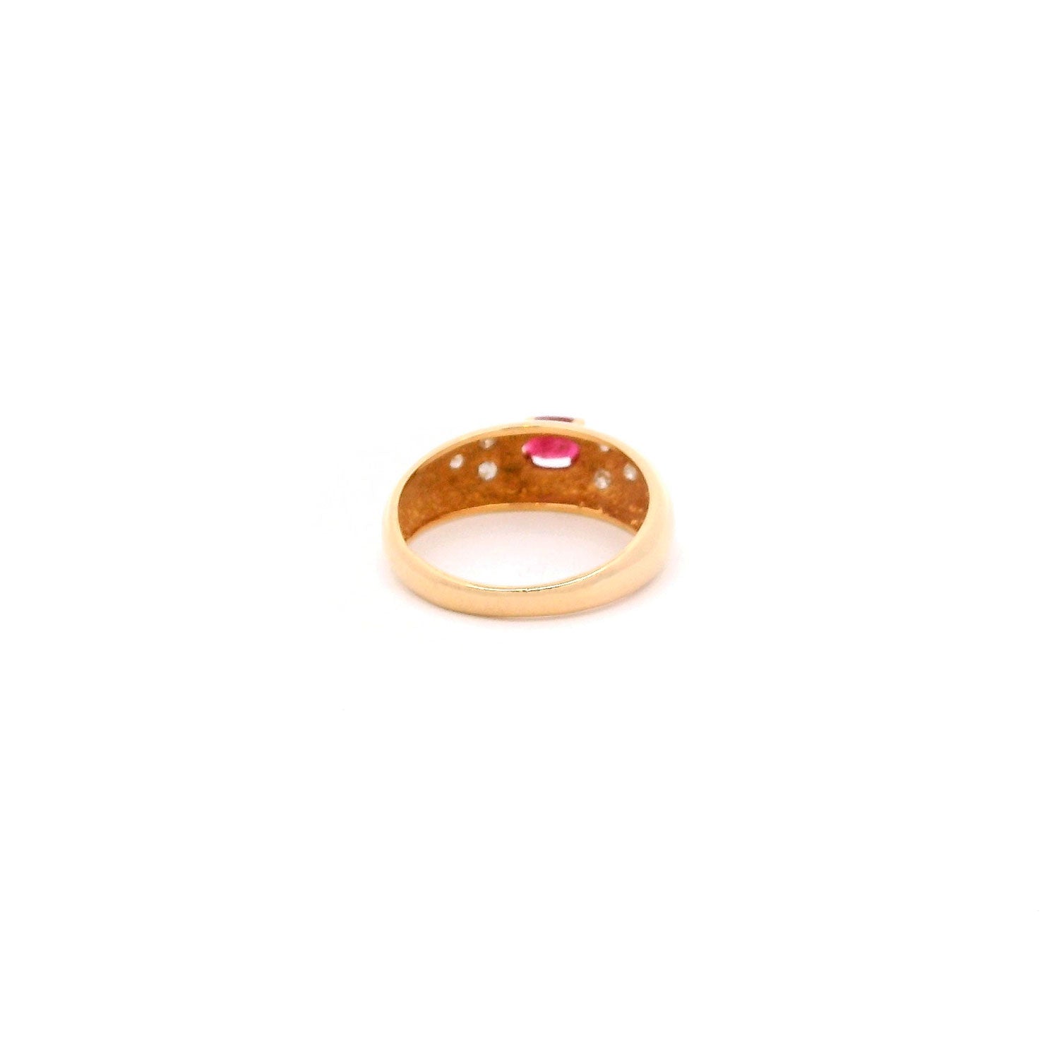 Anillo de Oro con Brillantes y Rubí de 0.26ct