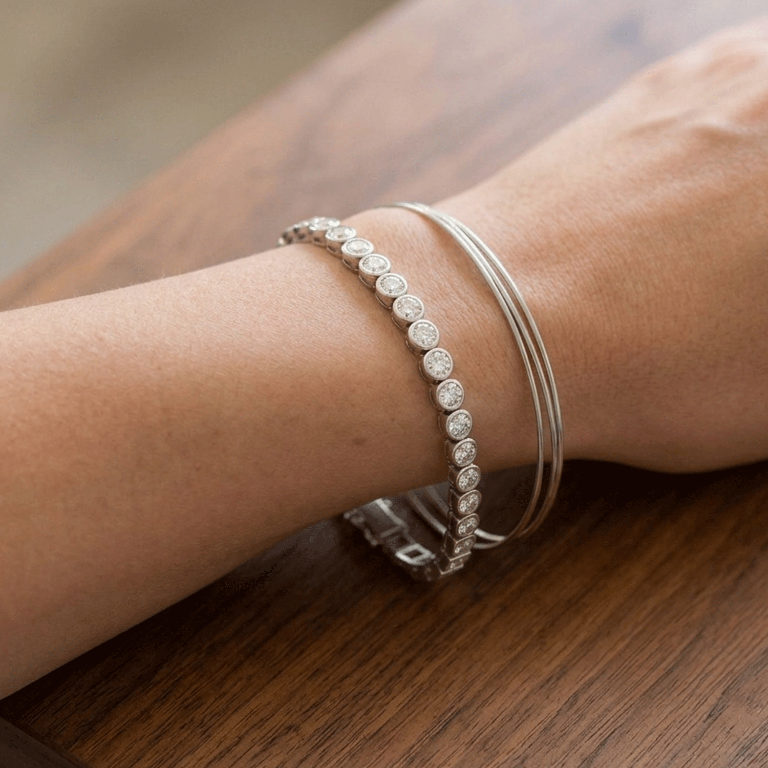 Pulsera Tennis de Platino y 7.80ct de Brillantes