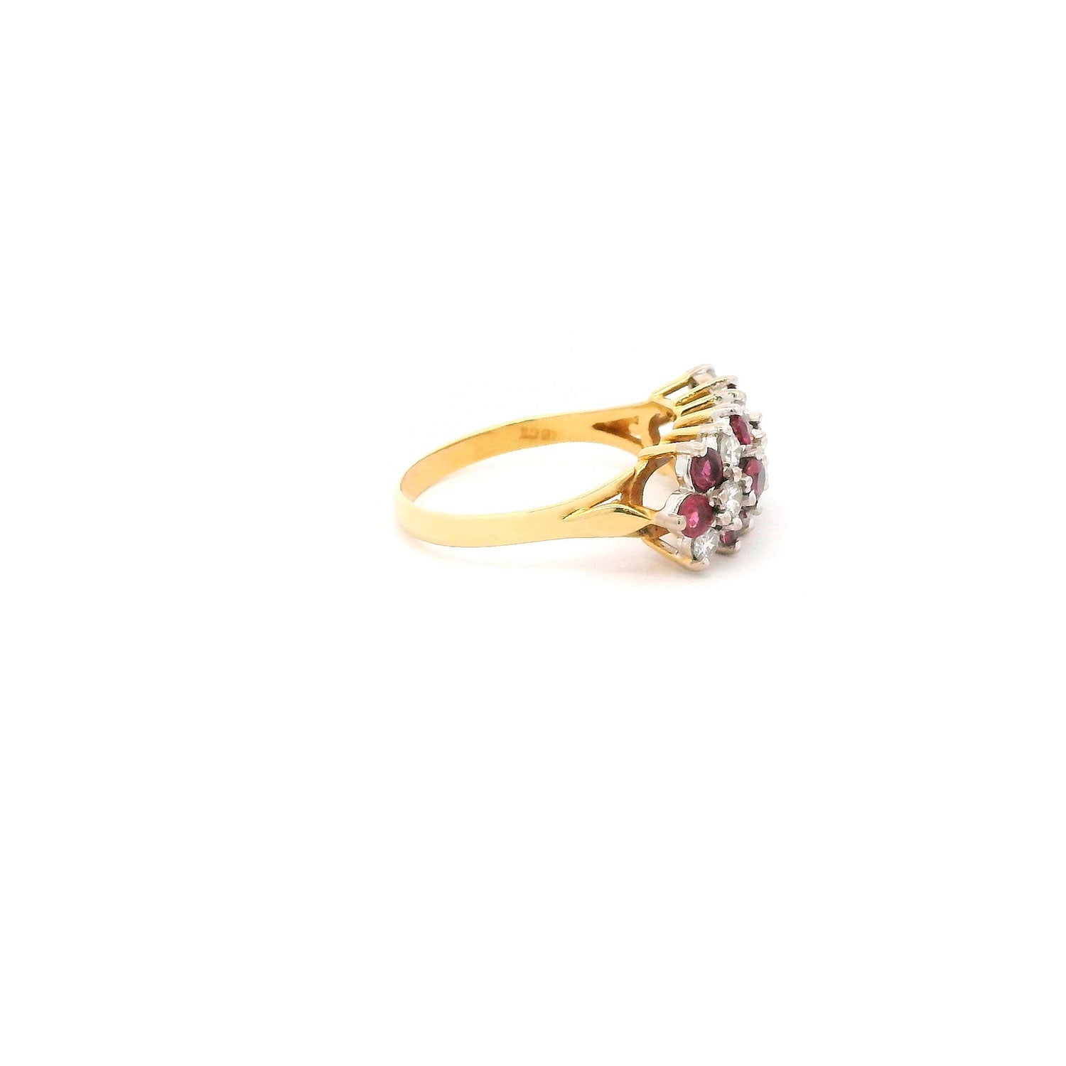 Anillo de Oro con 0.81ct Brillantes y 1.16ct Rubíes
