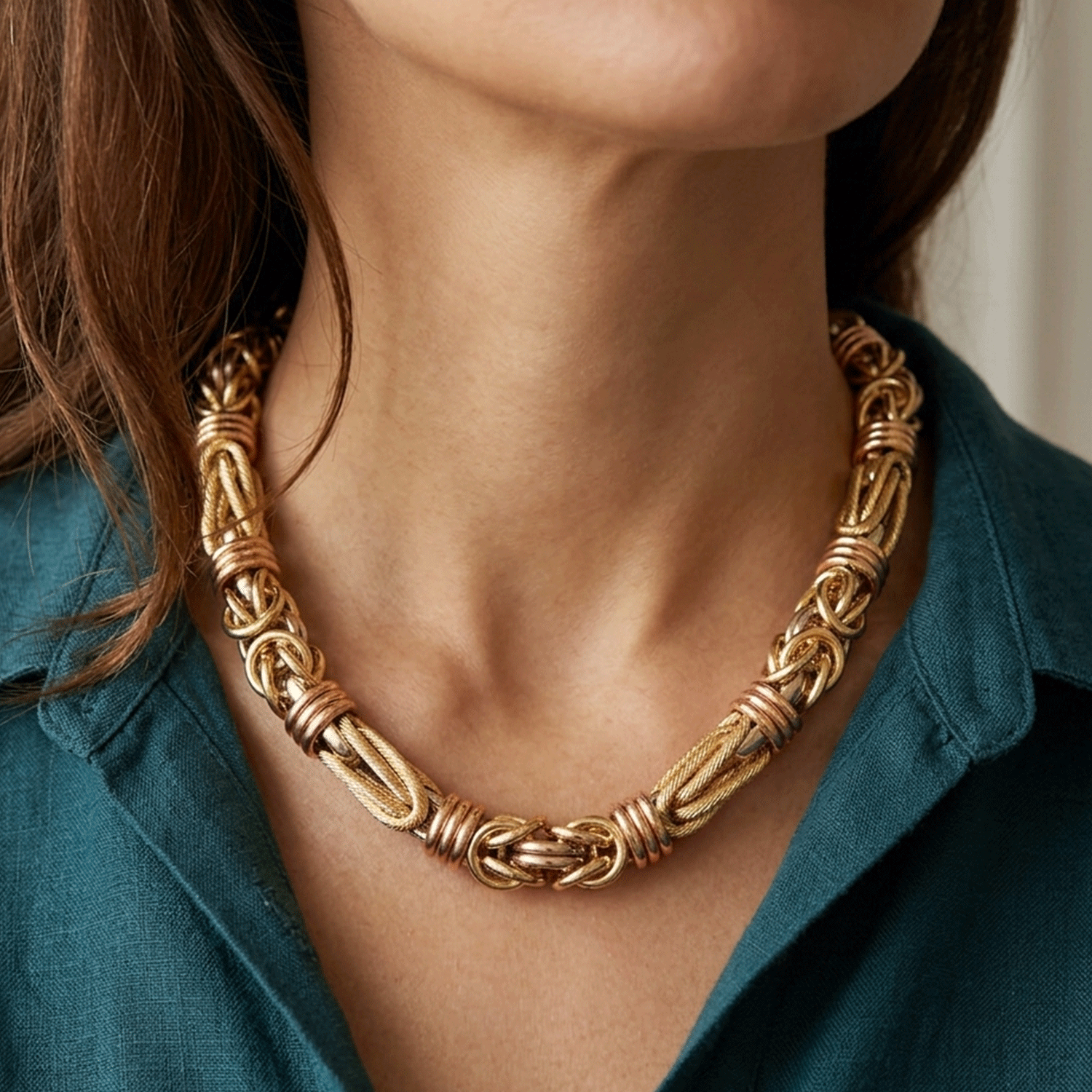 Collar de Oro Arezzo en 2 Tonos