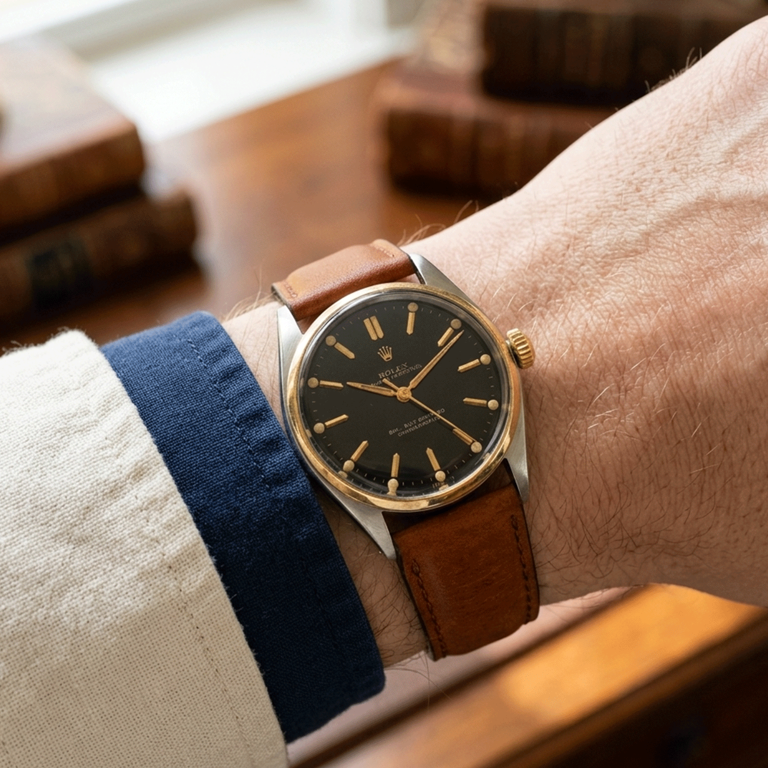 Rolex Oyster Perpetual Acero y Oro Esfera Negra 34mm